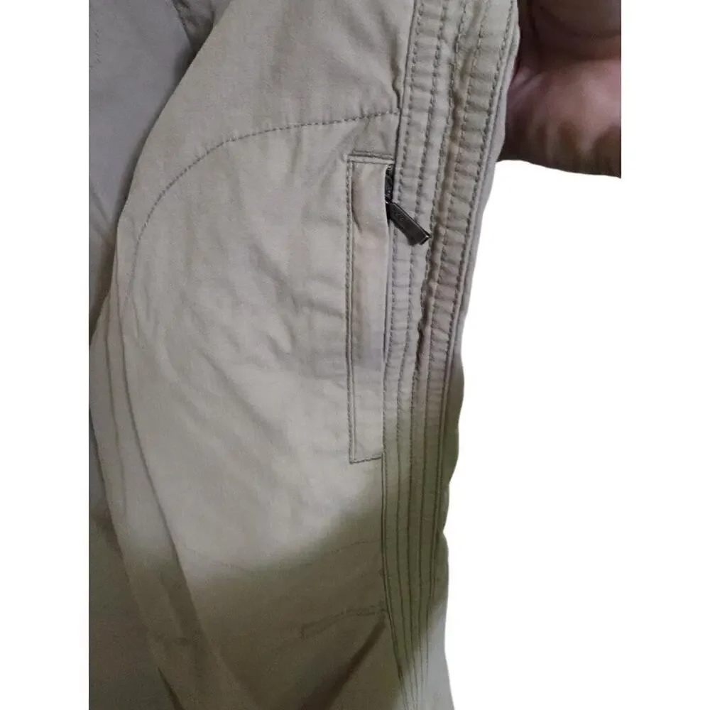 Women's Woolrich Khaki Capri Hiking Pants Size 10 Adjustable Waist
